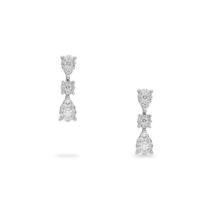 Grau Long Platinum Diamond Earrings