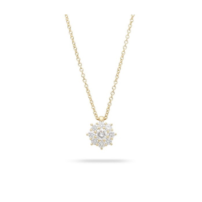 Grau Rosetón Yellow Gold and Diamond Necklace