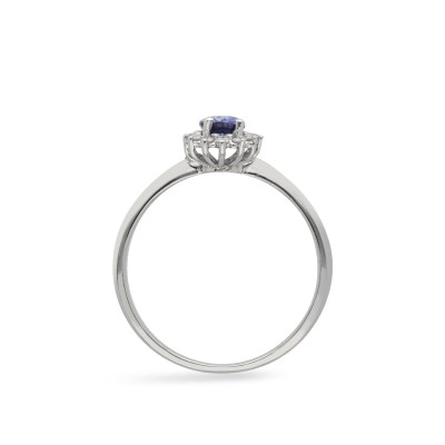 Rosette Ring Grau Blue Sapphire & White Gold