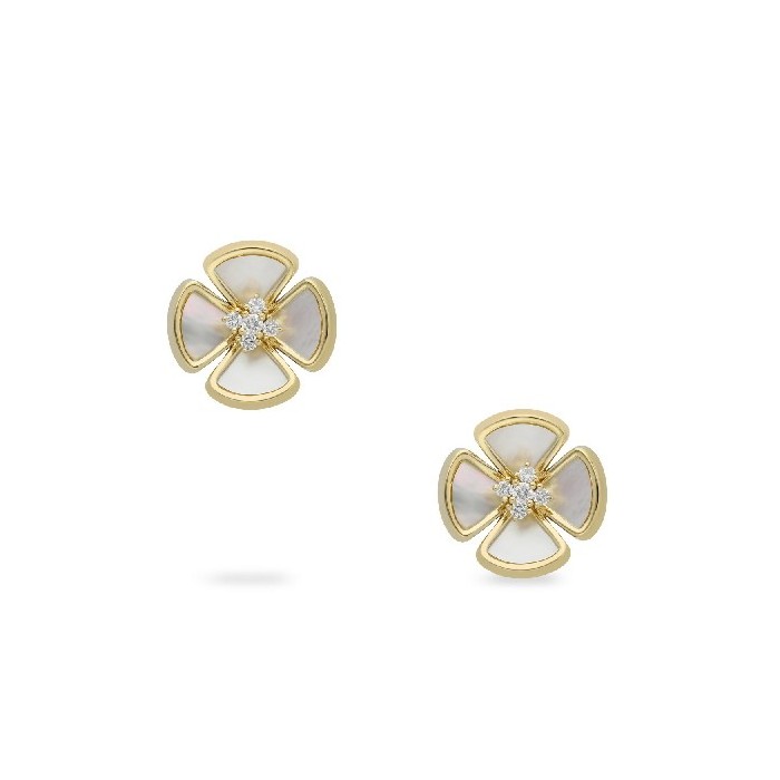 Grau Mother-of-Pearl Flower Earrings