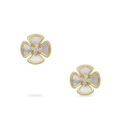 Grau Mother-of-Pearl Flower Earrings