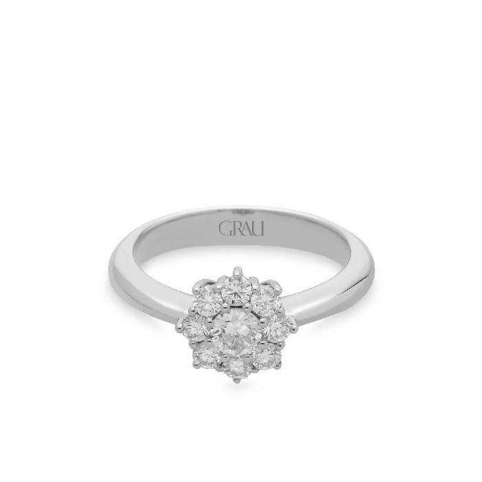 Anillo Grau Oro Blanco Rosetón