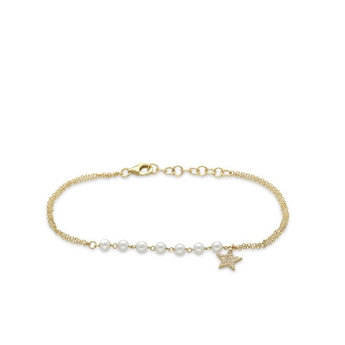 Grau Tiny Charms Bracelet Star and Pearls