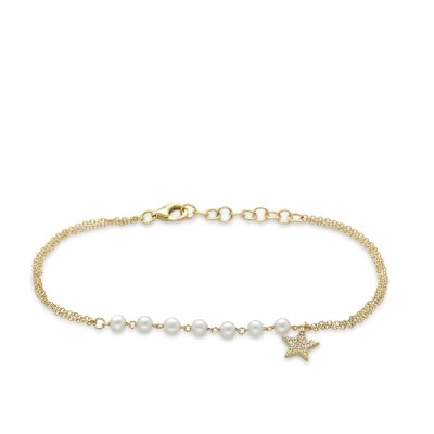 Grau Tiny Charms Bracelet Star and Pearls