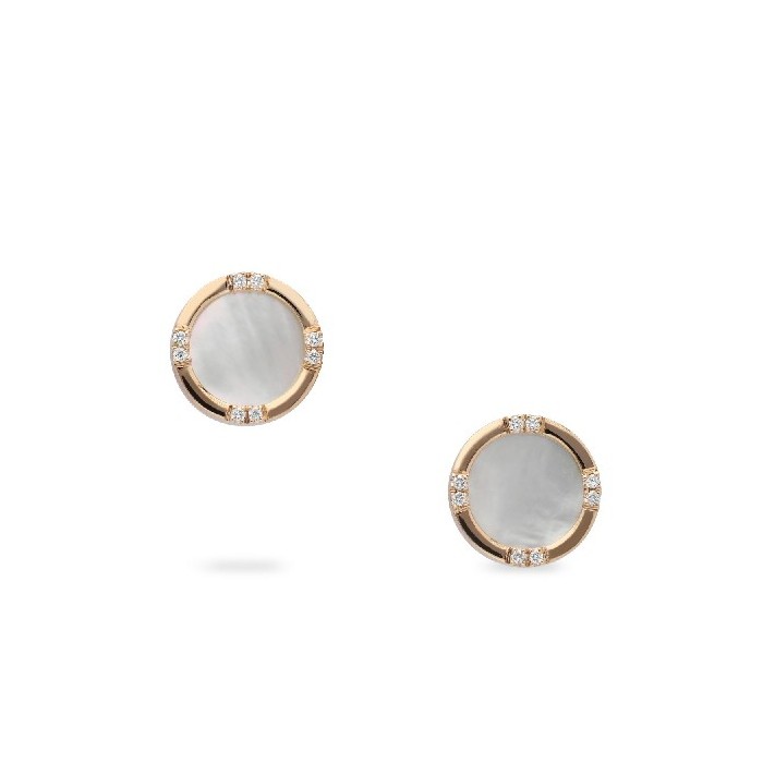 Grau Mother-of-Pearl Button Earrings