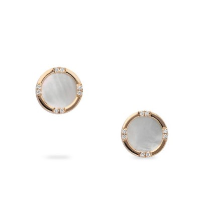 Grau Mother-of-Pearl Button Earrings