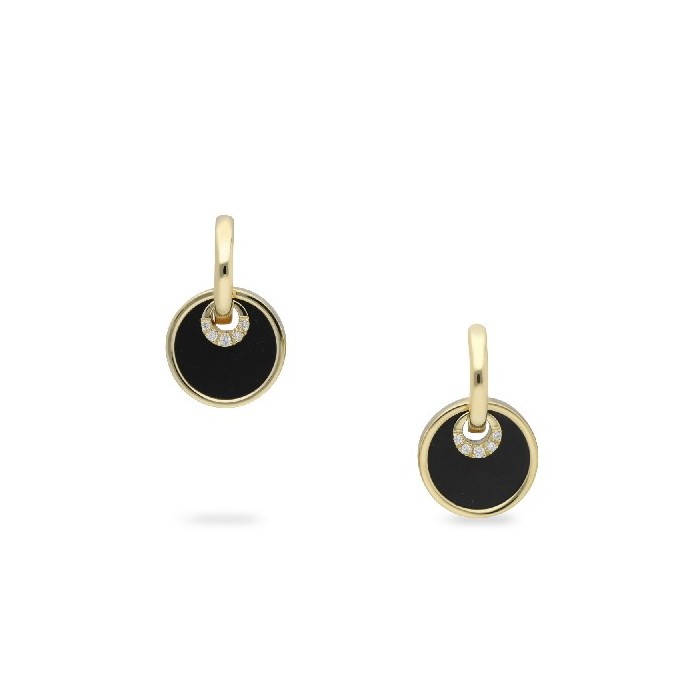 Monaquela Yellow Gold Onyx Earrings