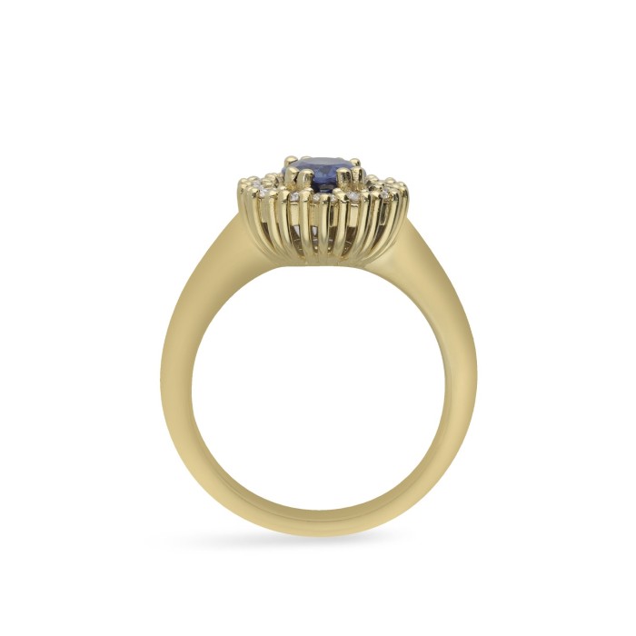 Anillo Rosetón Grau Zafiro y Oro Amarillo