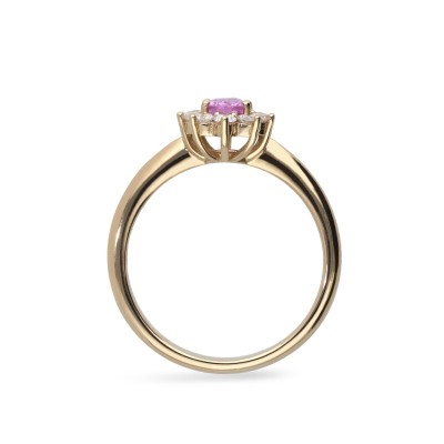 Rosette Pink Sapphire pink Gold Ring