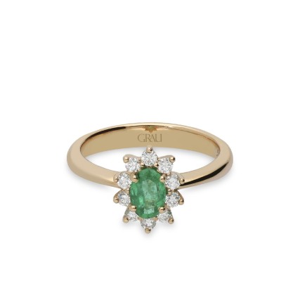 Rosette Grau Emerald and Rose Gold Ring