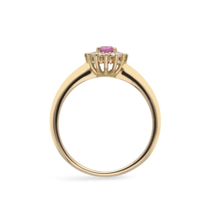 Anillo Rosetón Grau Zafiro Rosa y Oro Rosa