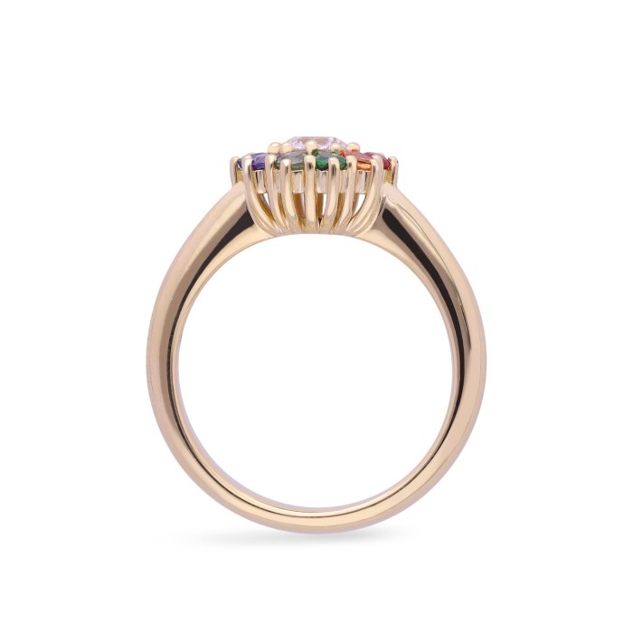 Grau Rosetón Ring in Yellow Gold and Sapphires