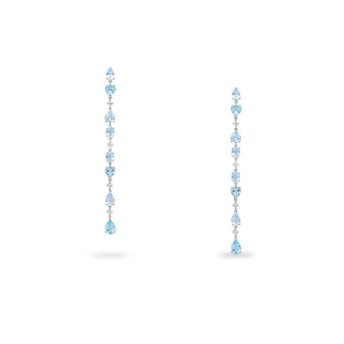 Grau Good Mood Long Earrings with Diamonds and Topaz