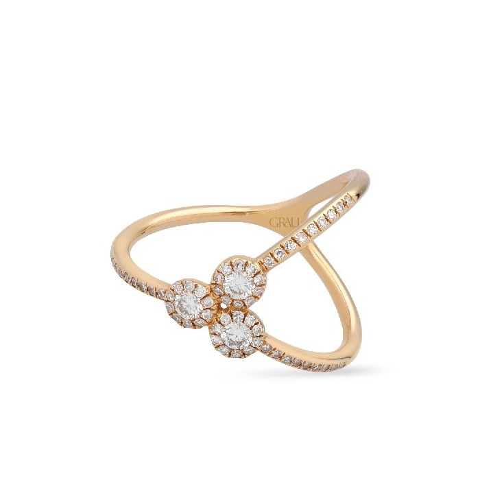 Aura Grau Ring in Rose Gold and Diamonds