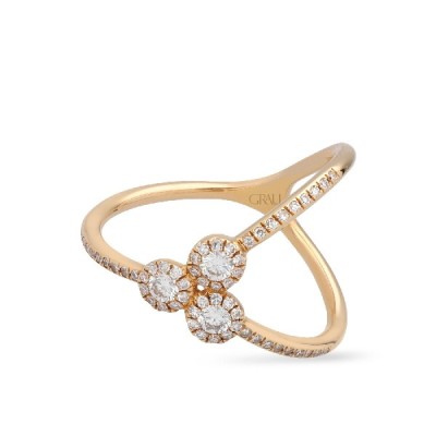 Aura Grau Ring in Rose Gold and Diamonds