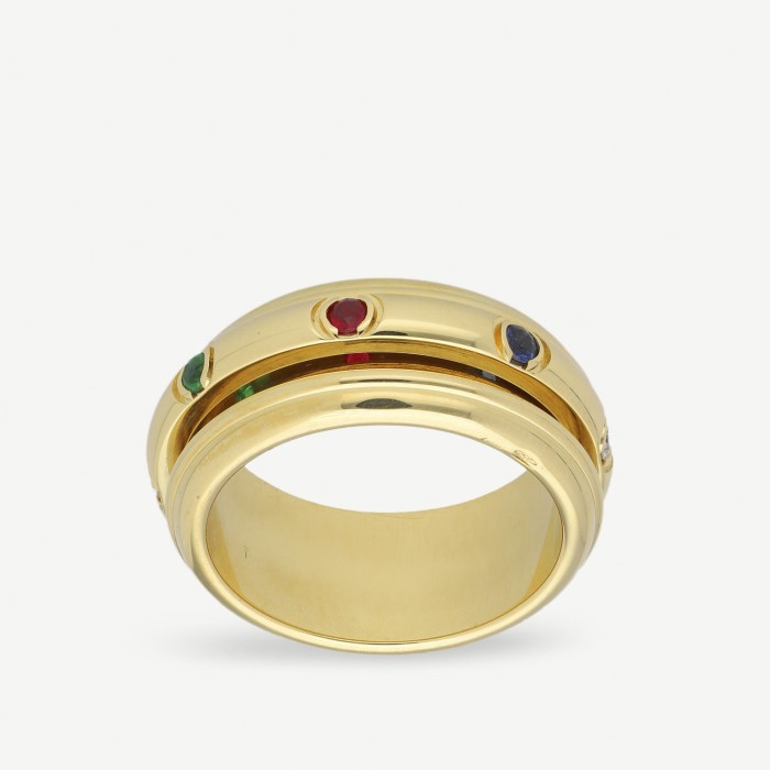 Anillo Piaget Possession oro y gemas multicolor