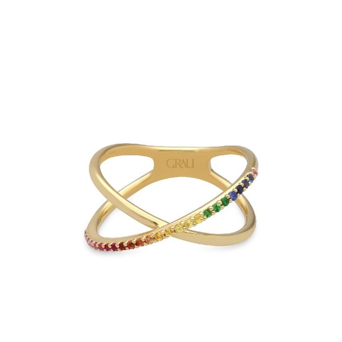 Grau Rainbow Crossover Ring