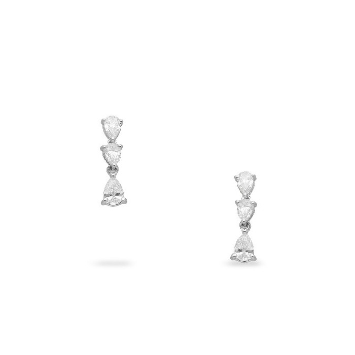 Grau Long White Gold Earrings