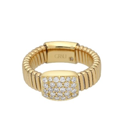 Grau Flex Pave Tube Ring