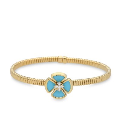 Flora Turquoise and Diamonds Bracelet