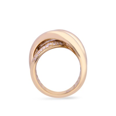 Grau Yellow Gold Crossed Ring