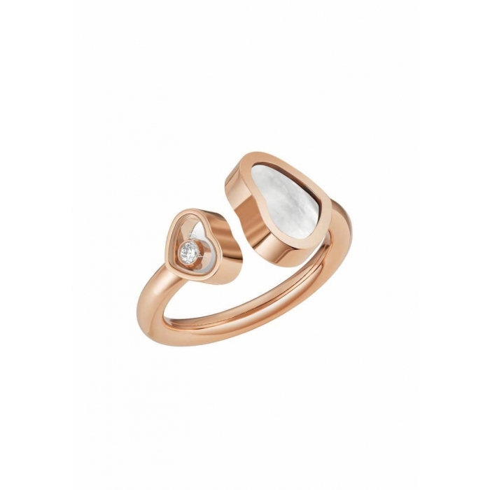 Chopard Happy Hearts ring, rose gold, mother of pearl and diamond