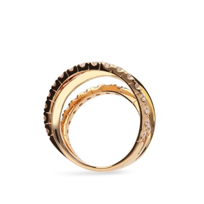 Rose Gold and Diamonds Grau Ring