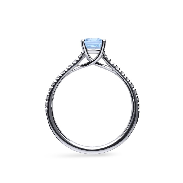 Solitaire Ring Grau White Gold & Topaz