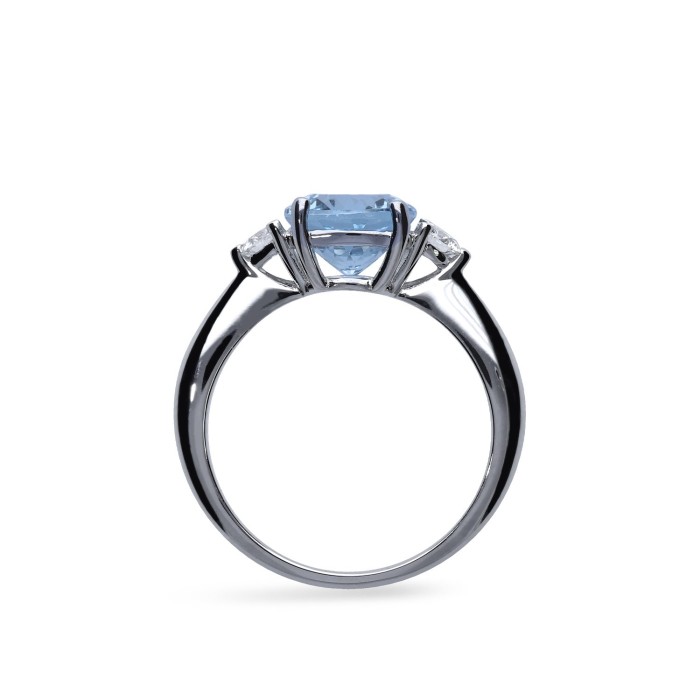 Solitaire Ring Grau White Gold and Aquamarine