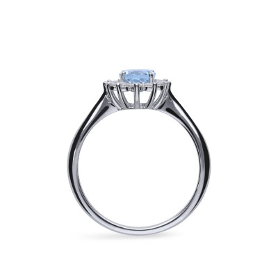 Grau Rosette Ring White Gold and Aquamarine