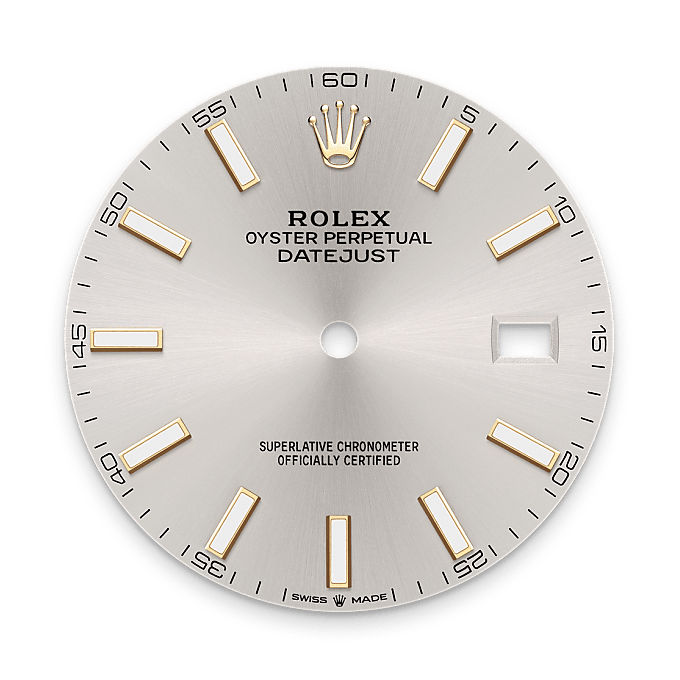 Rolex Datejust 41, Esfera plateada