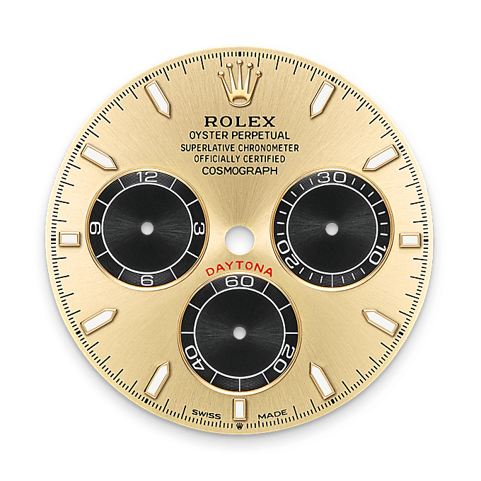 Rolex Cosmograph Daytona, Esfera en daurat i negre viu