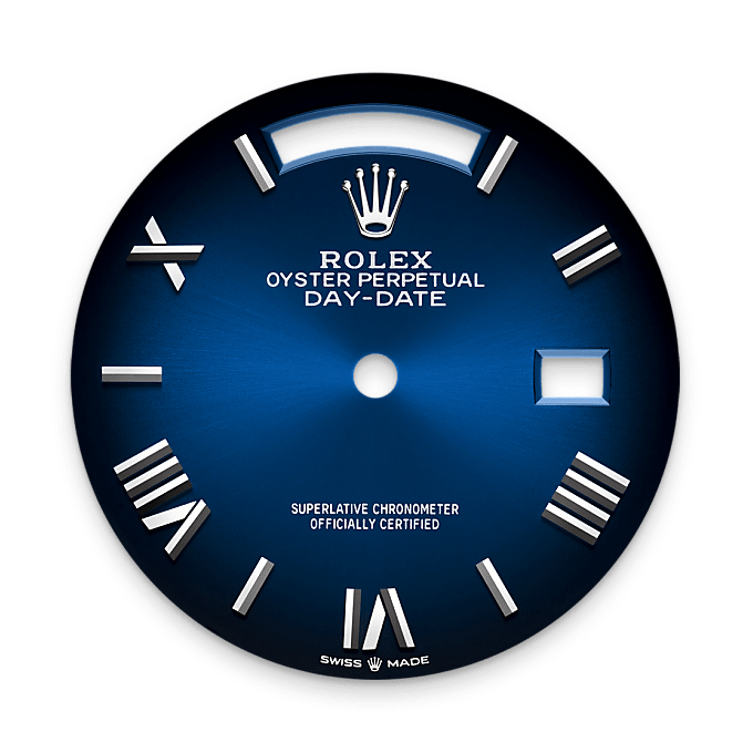 Rolex Day-Date 36, Esfera en blau ombrejat