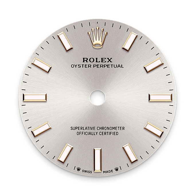 Rolex Oyster Perpetual 28, Esfera plateada