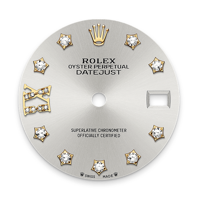 Rolex Lady-Datejust, Esfera plateada