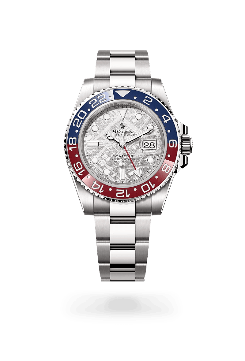 Rolex GMT-Master II, Oyster, 40 mm, oro blanco