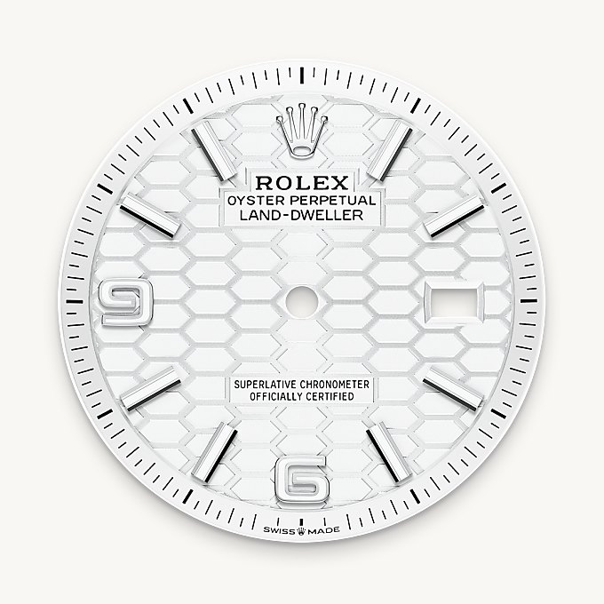Rolex Land-Dweller 36, Esfera blanc intens