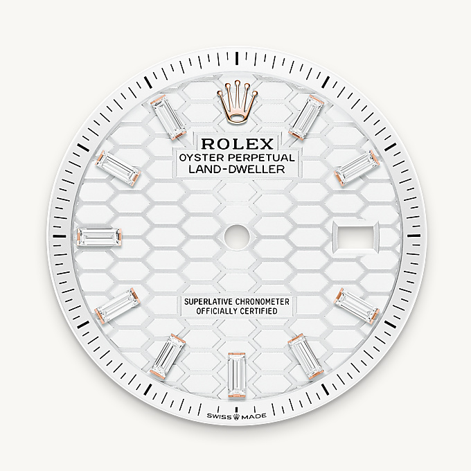 Rolex Land-Dweller 36, Esfera blanc intens