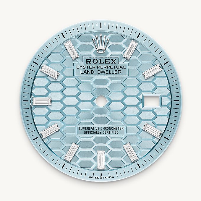 Rolex Land-Dweller 36, Esfera blau glacial