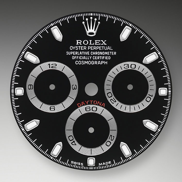 Esfera negra Rolex Cosmograph Daytona de acero Oystersteel en Joyería Grau