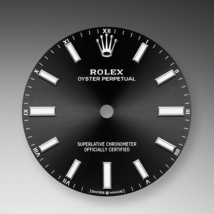 Esfera color negro vivo Rolex Oyster Perpetual 34 en Joyería Grau