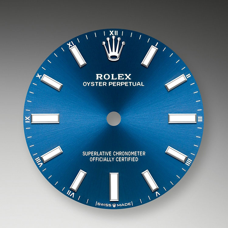 Esfera color azul vivo Rolex Oyster Perpetual 34 en Joyería Grau