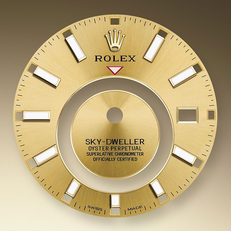 Esfera color champagne Reloj Rolex Sky-Dweller en Joyería Grau