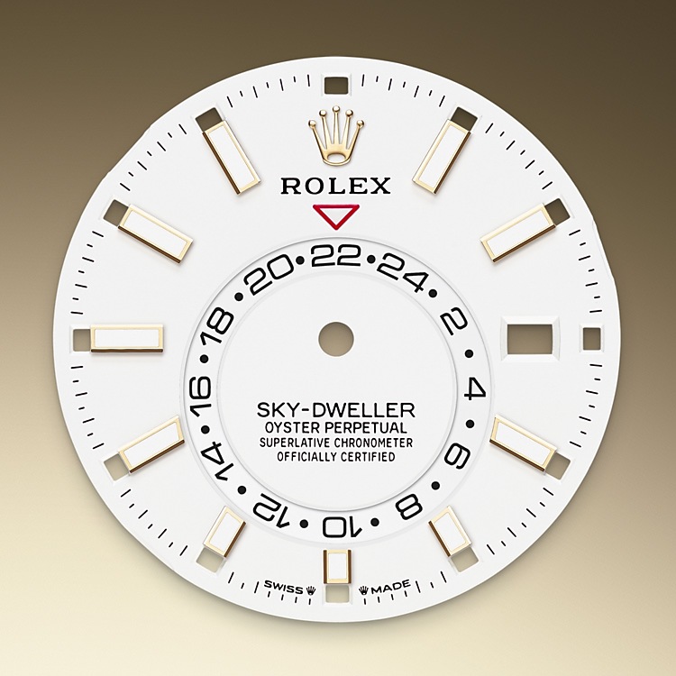  Intense white dial Rolex Sky-Dweller yellow gold in Joyería Grau