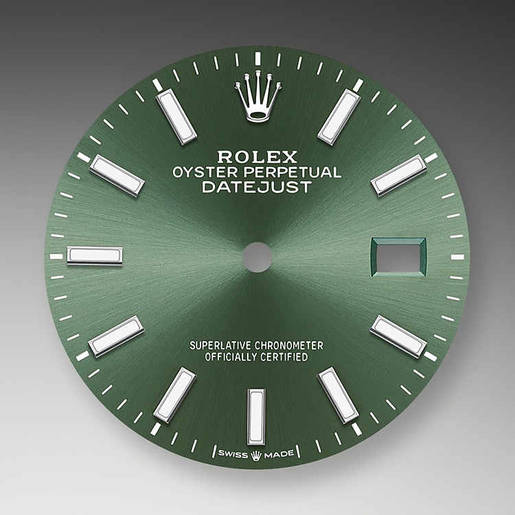 Esfera Rolex Datejust 36 acero Oystersteel, oro blanco y esfera verde menta en Joyería Grau