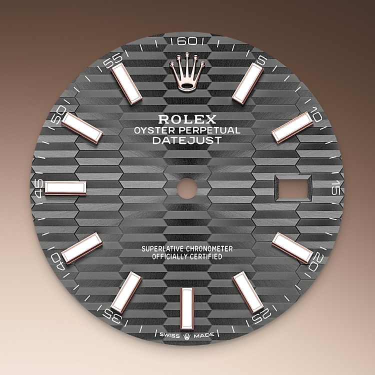 Slate Dial, fluted motif Rolex Datejust 41 in Joyería Grau