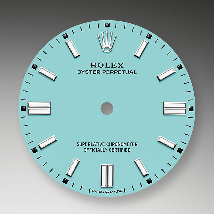 Esfera color azul turquesa Rolex Oyster Perpetual 28 en Joyería Grau