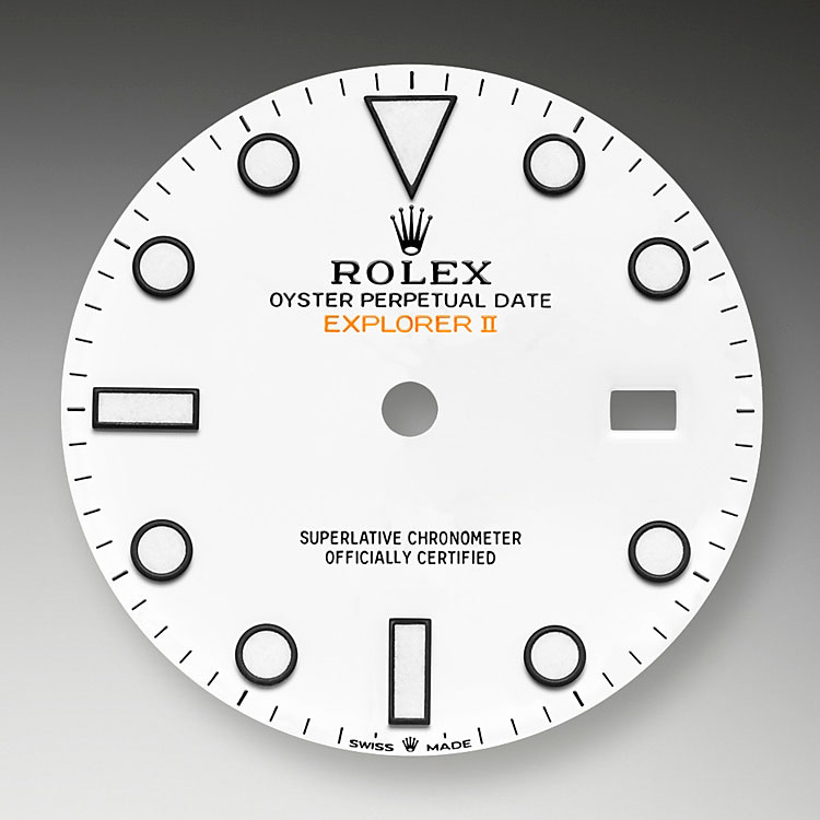 Esfera blanca Reloj Rolex Explorer II en Joyería Grau