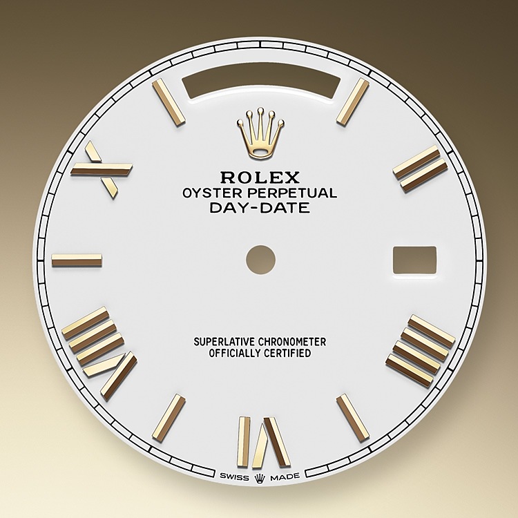Esfera blanca Rolex Day-Date 40 en Joyería Grau