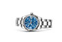 Reloj Rolex Datejust 31 acero Oystersteel, oro blanco y esfera azul azzurro, motivo floral, engastada de diamantes en Joyería Grau en Barcelona y Lloret de Mar
